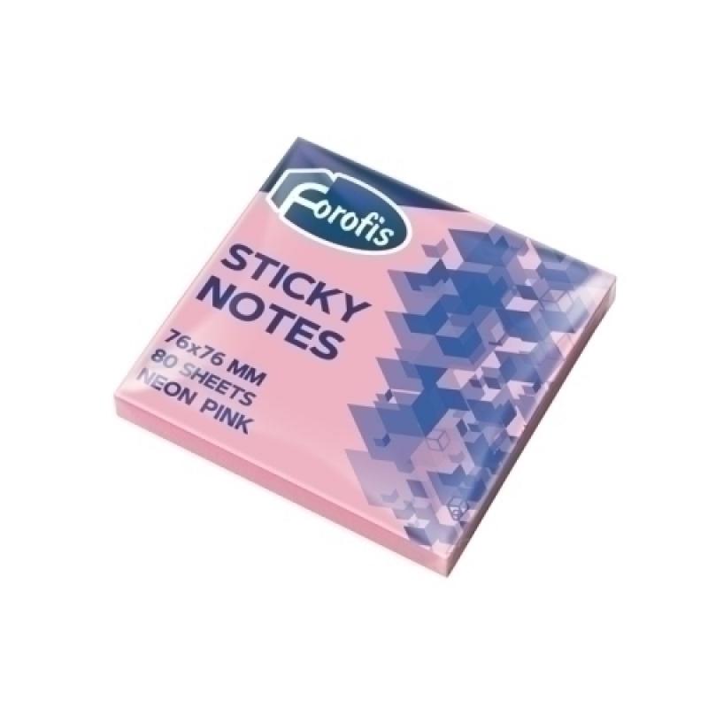 TACO NOTAS FOROFIS 80h 76x76 ROSA NEON - Pack de 12 unidades
