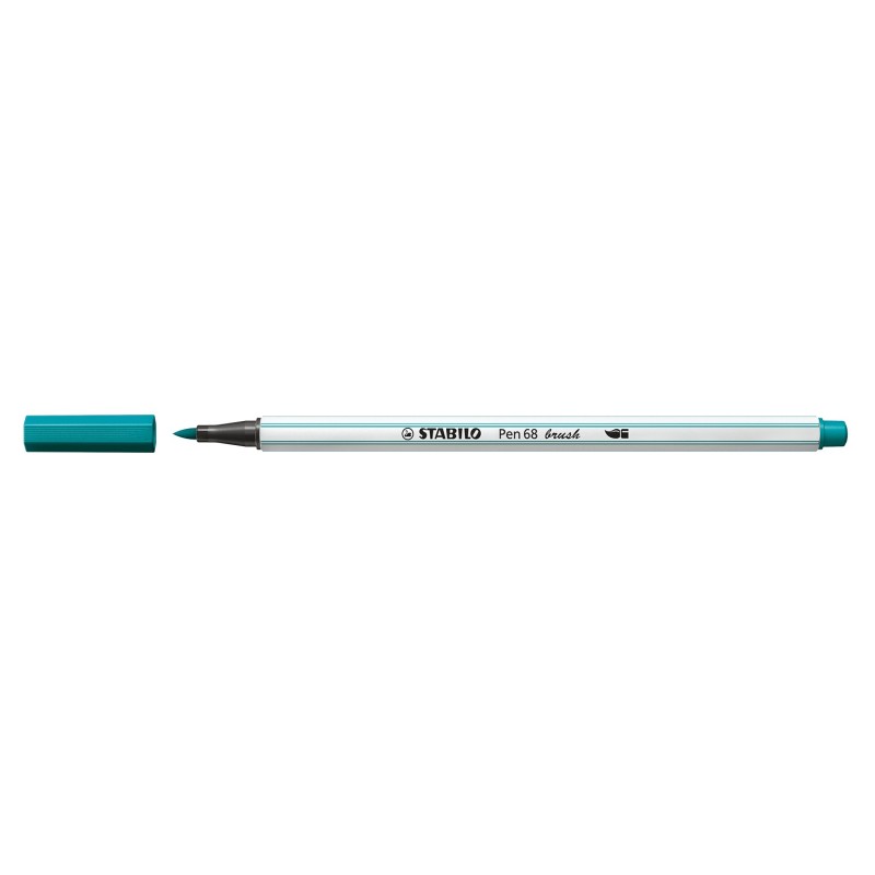 STABILO Pen 68 brush rotulador Medio Azul, Turquesa 1 pieza(s)