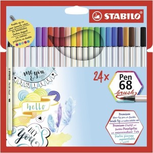 STABILO Pen 68 brush rotulador Multicolor 24 pieza(s)