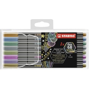 STABILO Pen 68 metallic rotulador Medio Cobre, Oro, Azul metálico, Metallic green, Metallic pink, Violeta metalizado, Plata 8