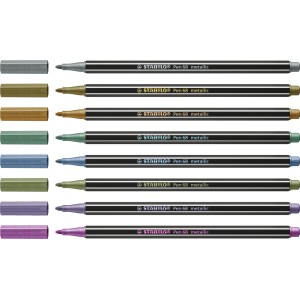 STABILO Pen 68 metallic rotulador Medio Cobre, Oro, Azul metálico, Metallic green, Metallic pink, Violeta metalizado, Plata 8