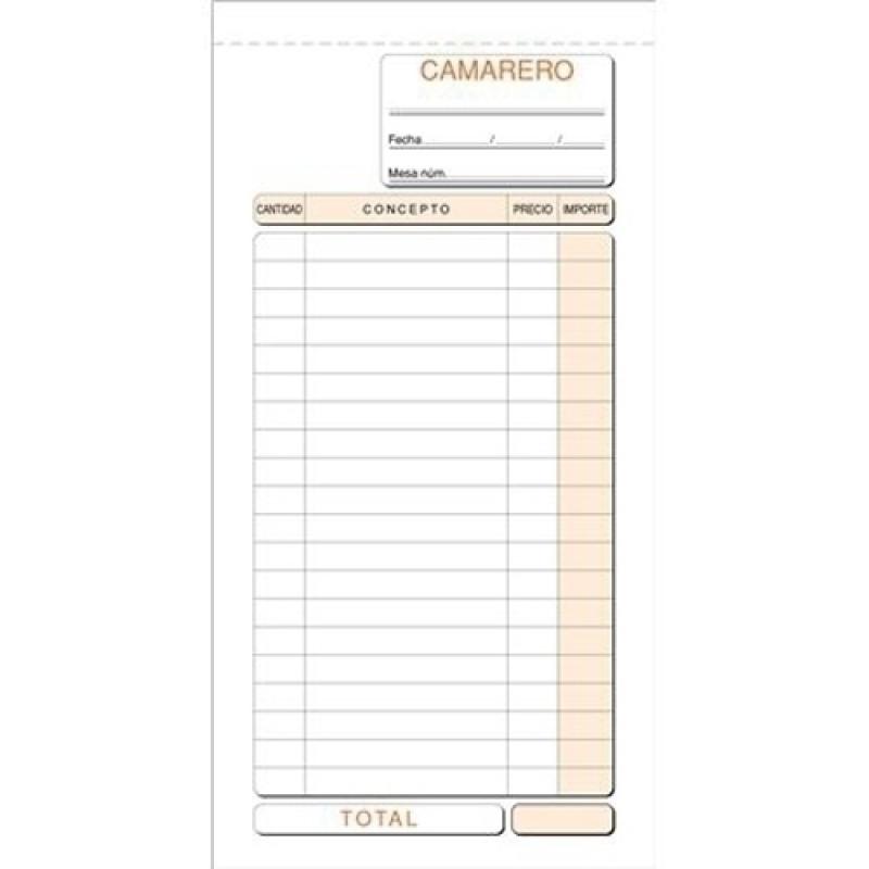 TALONARIO CAMAREROS 1/3 TRIPLICADO LOAN T-101 - Pack de 5 unidades