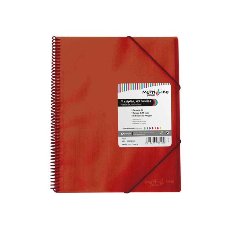 CARP. GRAFOPLAS 40 FUNDAS MAXIPLAS C/ESPIRAL ROJO CARP. GRAFOPLAS 40 FUNDAS MAXIPLAS C/ESPIRAL ROJO