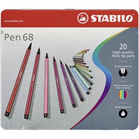 STABILO Pen 68 rotulador Multicolor 20 pieza(s)