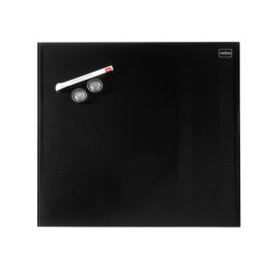 Nobo Pizarra de cristal Diamond magnética color negro 300x300 mm en embalaje para retail