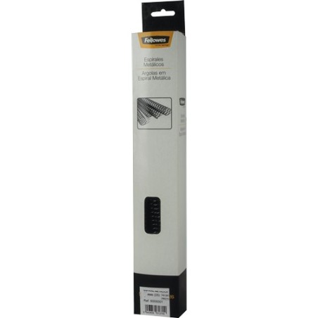Fellowes Espirales metálicas negras 6 mm Pack 25 Uds