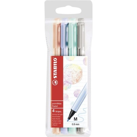 STABILO PointMax Pastel rotulador Medio Multicolor 4 pieza(s)