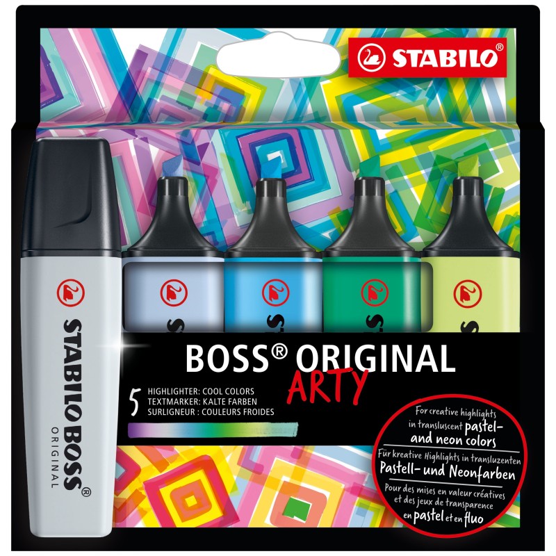 STABILO BOSS ORIGINAL marcador 5 pieza(s) Punta de cincel Multicolor