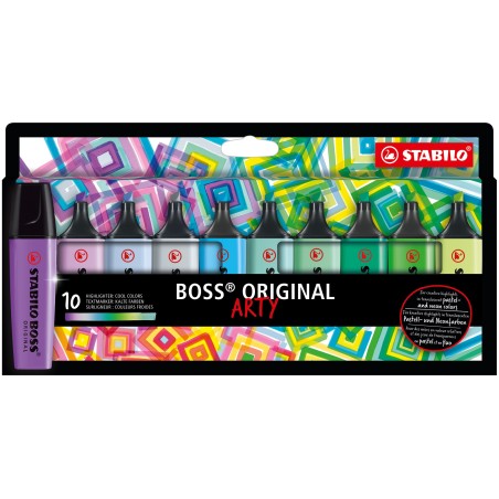 STABILO BOSS ORIGINAL marcador 10 pieza(s) Punta de cincel Multicolor