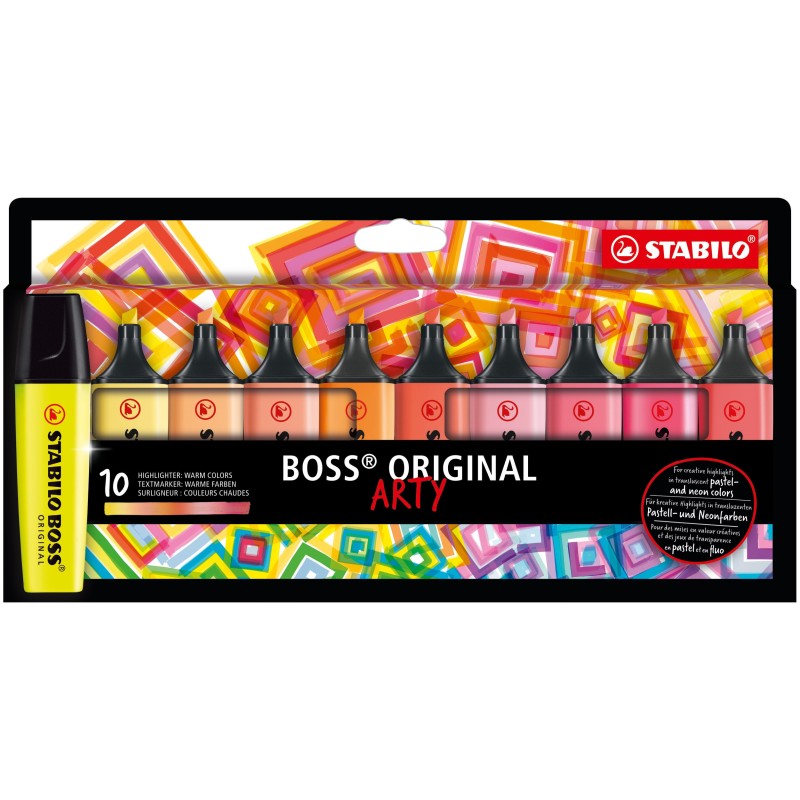 STABILO BOSS ORIGINAL marcador 10 pieza(s) Punta de cincel Multicolor