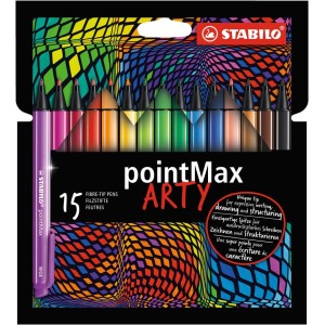 STABILO pointMax ARTY rotulador de punta fina Medio Multicolor 15 pieza(s)