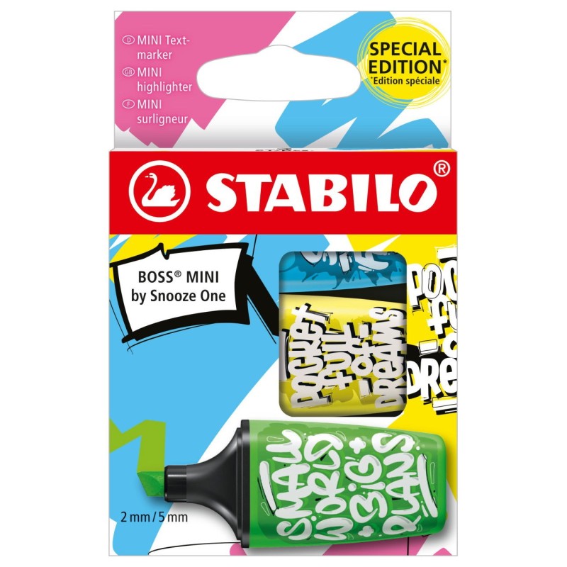 STABILO BOSS MINI by Snooze One marcador 3 pieza(s) Punta de cincel Azul, Verde, Amarillo
