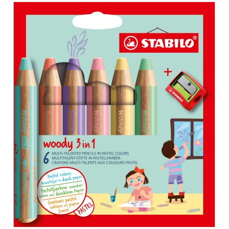 STABILO woody 3 in 1 Colores surtidos 6 pieza(s)