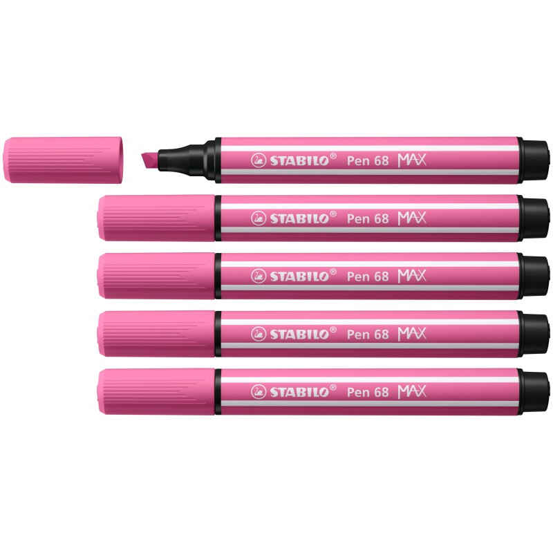 STABILO Pen 68 MAX rotulador Rosa 5 pieza(s)
