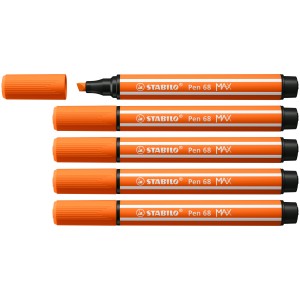 STABILO Pen 68 MAX rotulador Naranja 5 pieza(s)