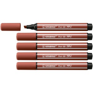STABILO Pen 68 MAX rotulador Marrón 5 pieza(s)
