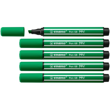STABILO Pen 68 MAX rotulador Verde 5 pieza(s)