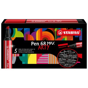 STABILO Pen 68 MAX rotulador Amarillo 5 pieza(s)