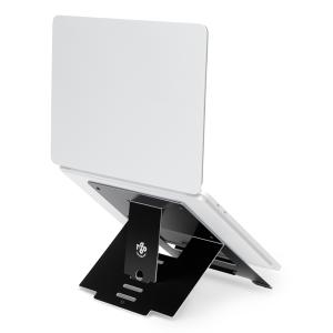Soporte para portátil R-Go Riser Flexible, elevador plegable ajustable para portátil, ergonómico, aluminio Hylite, negro