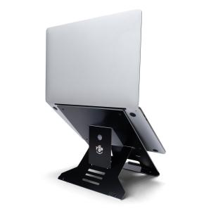 Soporte para portátil R-Go Riser Document, soporte ergonómico, plegable y ajustable con portadocumentos, negro