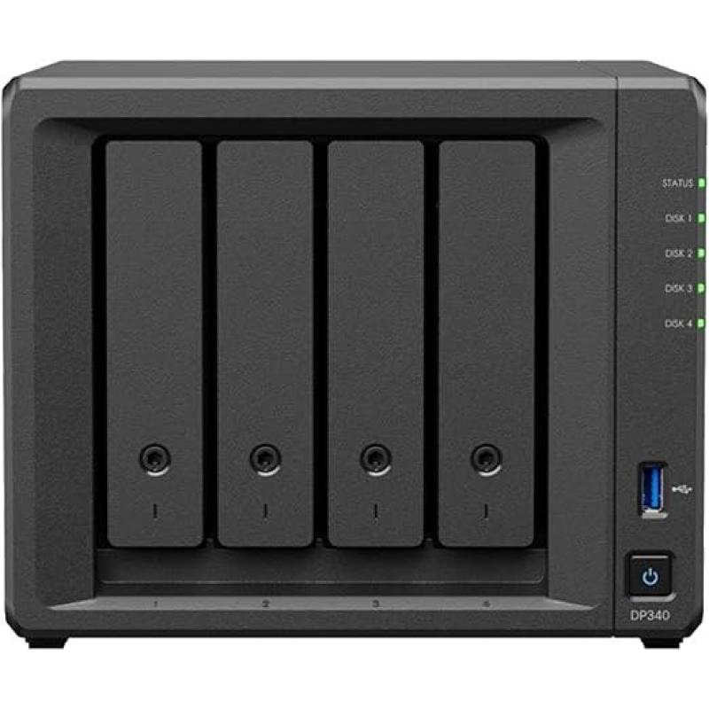 DP340 servidor de almacenamiento NAS Escritorio R1600 16 GB Negro