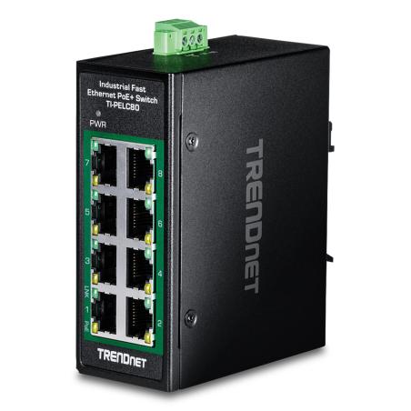 TI-PELC80 switch No administrado Fast Ethernet (10/100) Energía sobre Ethernet (PoE) Negro