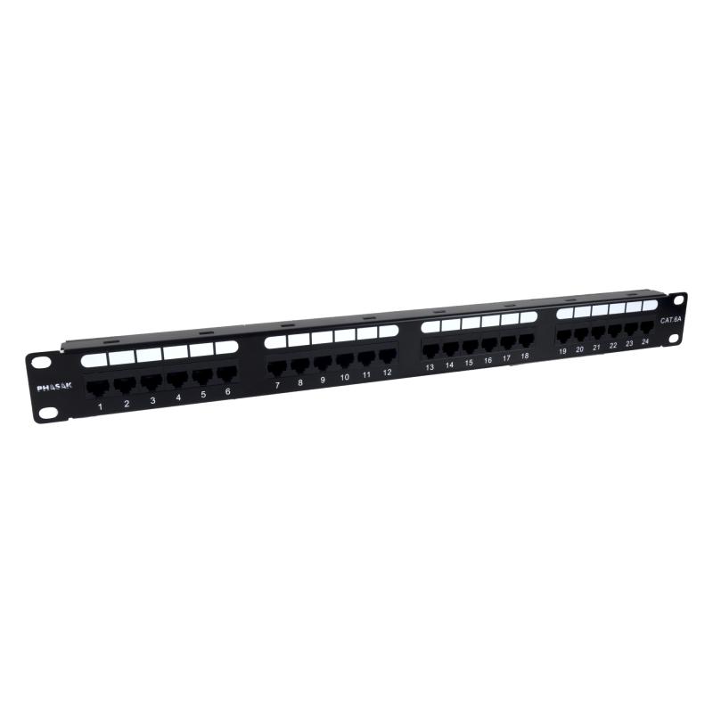 Patch panel 19" 24P Cat.6 UTP RJ45 DUAL 1U + Organizador - PU 2424
