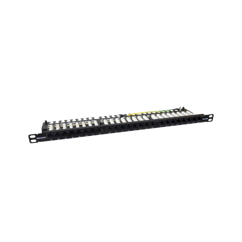 Patch panel 19" 24P Slim Cat.6A UTP RJ45 DUAL 0.5U - PU 4811