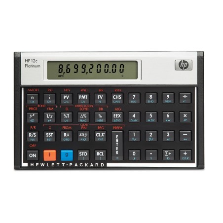 HP 12c calculadora Escritorio Calculadora financiera Aluminio, Negro