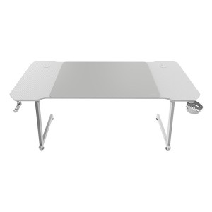 Mars Gaming MGD-X140, Mesa Gaming Ergonómica, Superficie en Fibra de Carbono, Estructura Metálica, Alfombrilla XXL, Soporte