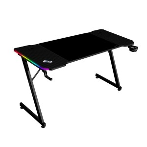Mars Gaming MGD-X140RGB, Mesa Gaming Ergonómica, Iluminación ARGB con Mando, Fibra de Carbono, Alfombrilla XXL, Soporte