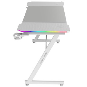 Mars Gaming MGD-X140RGB, Mesa Gaming Ergonómica, Iluminación ARGB con Mando, Fibra de Carbono, Alfombrilla XXL, Soporte