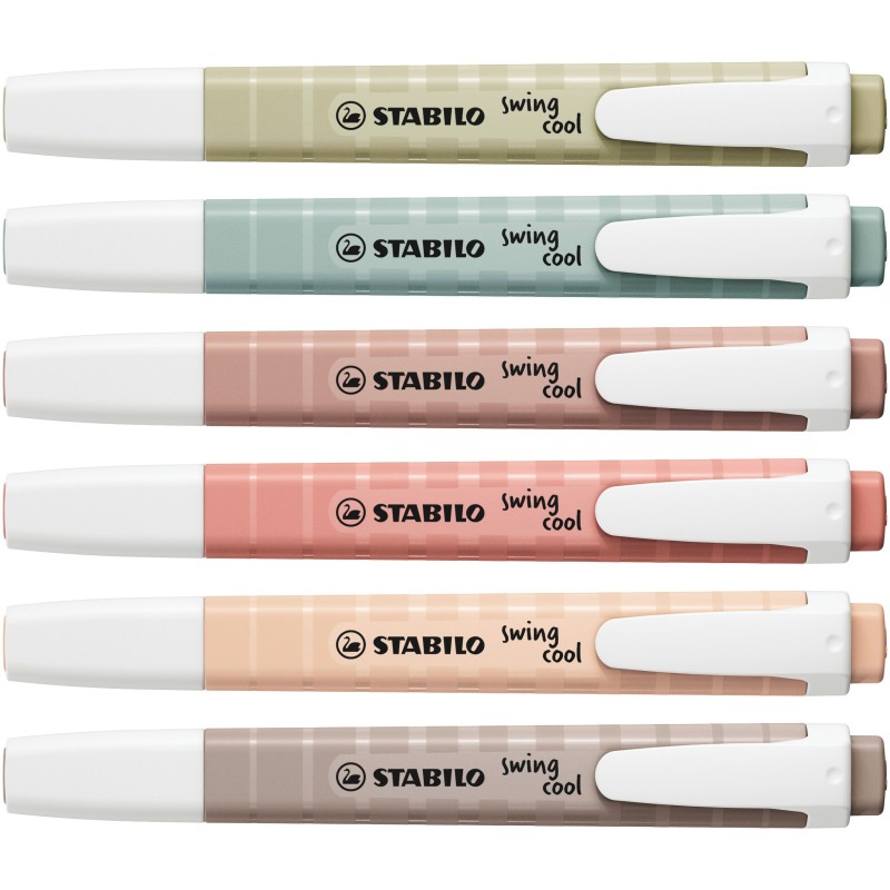 STABILO swing cool NatureCOLORS marcador 6 pieza(s) Punta de cincel Multicolor
