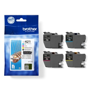 Brother LC421VALDR cartucho de tinta 4 pieza(s) Original Negro, Cian, Magenta, Amarillo