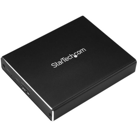 StarTech.com Caja de Dos Bahías M.2 NGFF - USB 3.1 (10Gbps) - RAID - Caja Externa USB-C y USB-A de Aluminio