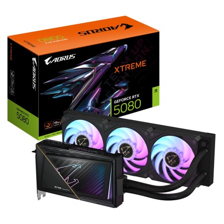 GIGABYTE AORUS GeForce RTX 5080 XTREME WATERFORCE 16G Tarjeta Gráfica - 16GB GDDR7, 256 bits, PCI-E 5.0, 2805MHz Core Clock, 3