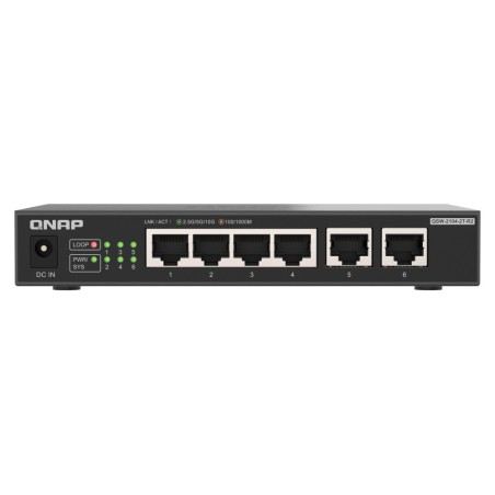 QNAP QSW-2104-2T-R2 switch No administrado 10G Ethernet (100 1000 10000) Escritorio Negro