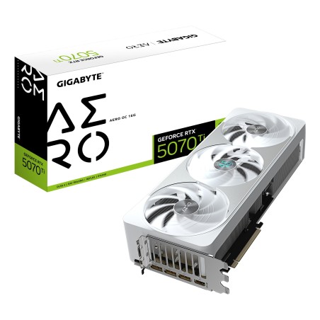 GIGABYTE GeForce RTX 5070 Ti AERO OC 16G Tarjeta Gráfica - 16GB GDDR7, 256 bits, PCI-E 5.0, 2588 MHz Core Clock, 3 x DP 2.1a, 1