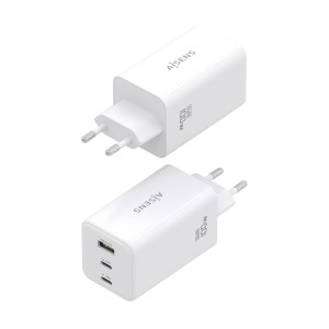 AISENS Cargador GaN 100W, 2x USB-C PD3.0 QC4.0 QC5.0, 1x USB-A QC3.0, Blanco