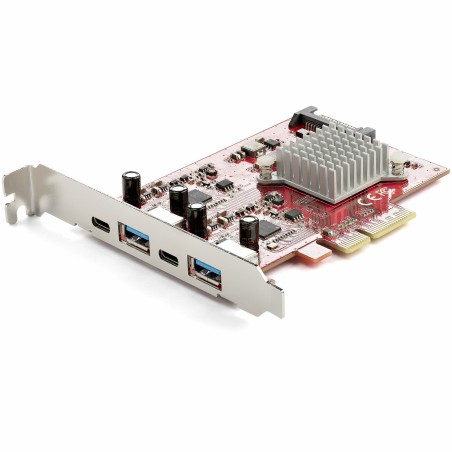 StarTech.com Tarjeta PCIe de 4 Puertos USB - Tarjeta de Expansión PCI Express USB de 10Gbps con 2 Controladores - 2 Puertos