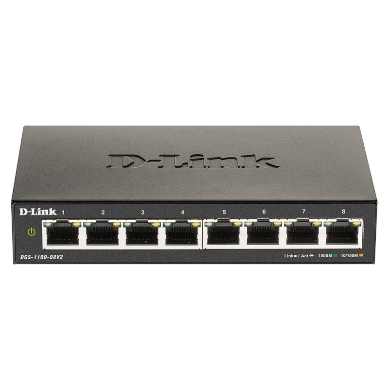 D-Link DGS-1100-08V2 Gestionado L2 Gigabit Ethernet (10 100 1000) Negro