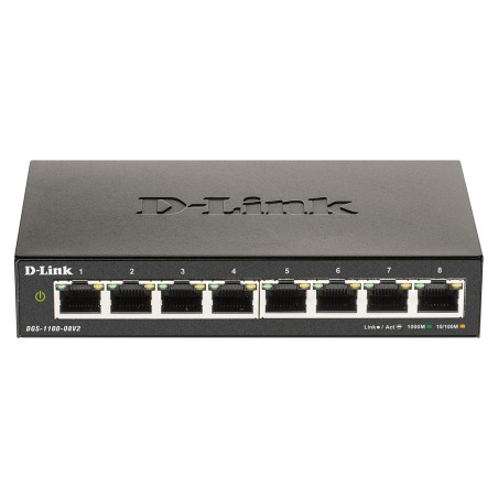 D-Link DGS-1100-08V2 Gestionado L2 Gigabit Ethernet (10 100 1000) Negro