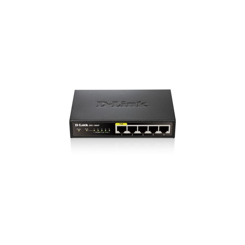 D-Link DES-1005P No administrado Fast Ethernet (10 100) Energía sobre Ethernet (PoE) Negro