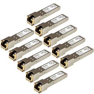 StarTech.com Paquete de 10 Módulos Transceptores SFP Compatibles con HPE J8177C - 1000BASE-T - SFP a RJ45 Cat6   Cat5e - SFP