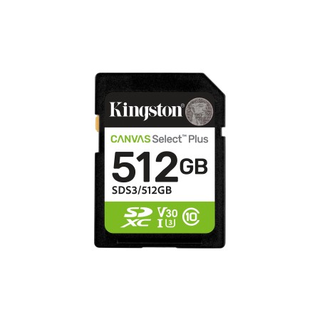 Kingston Technology 512 GB SDXC Canvas Select Plus Gen3 150 MB s C10 UHS-I U3 V30