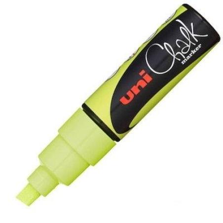 UNIBALL MARCADOR DE TIZA LIQUIDA PWE-8K AMARILLO FLUOR -6U-