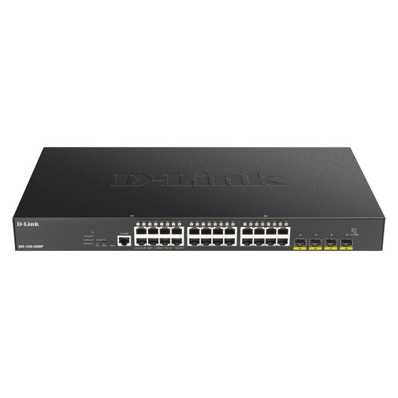 D-Link DGS-1250-28XMP Gestionado L3 Gigabit Ethernet (10 100 1000) Energía sobre Ethernet (PoE) Negro