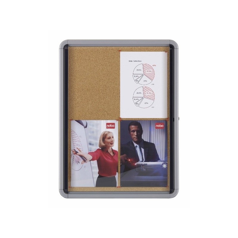 Nobo Vitrina Interior Fondo Corcho 4 Hojas