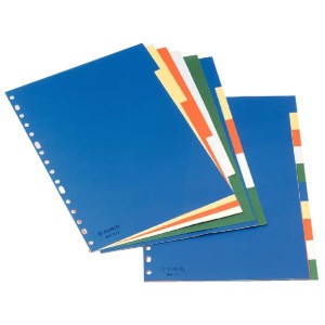 Esselte 11709 divisor Polipropileno (PP) Azul, Verde, Naranja, Blanco, Amarillo