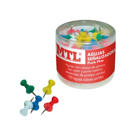 C.100 PUSH PINS MTL SURTIDO 79212